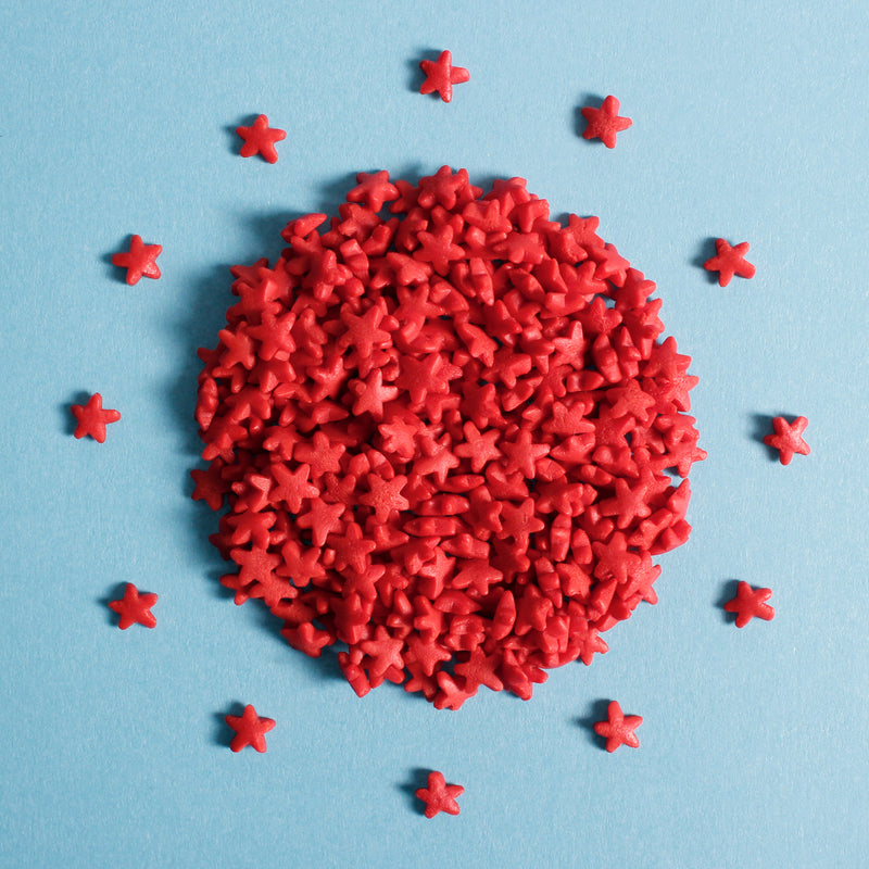Bulk Bag - Red Stars Confetti Sprinkles (Best Before 28 Dec 2024)