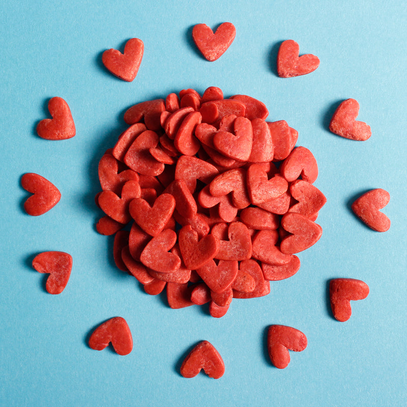 Bulk Bag - Red JUMBO Hearts Confetti Cake Sprinkles