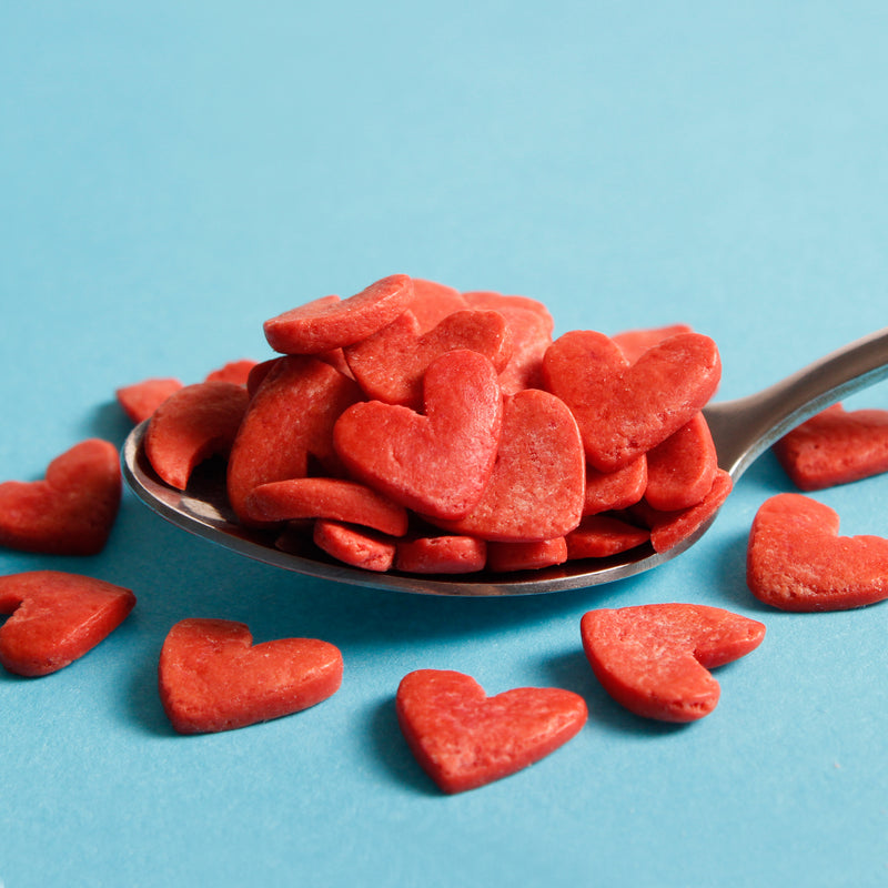 Bulk Bag - Red JUMBO Hearts Confetti Cake Sprinkles