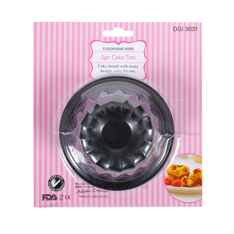 Round Shaped Mini Non Stick Baking Tins - Set of 2