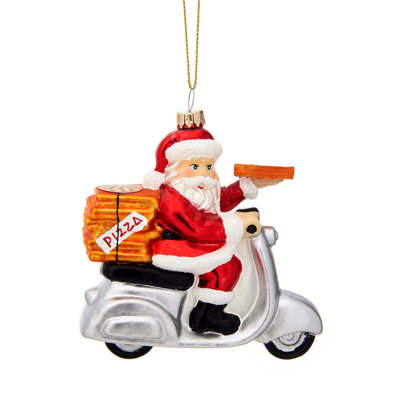 Fun Food Pizza Delivery Santa Shaped Hanging Decoration Bauble