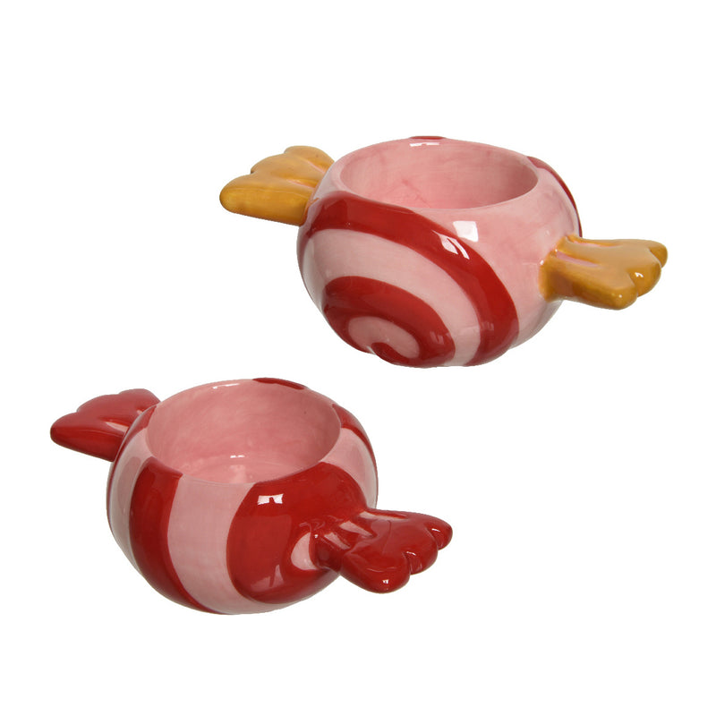 Tealight Holders Candy Sweets Shaped Set of 2 Christmas Candles
