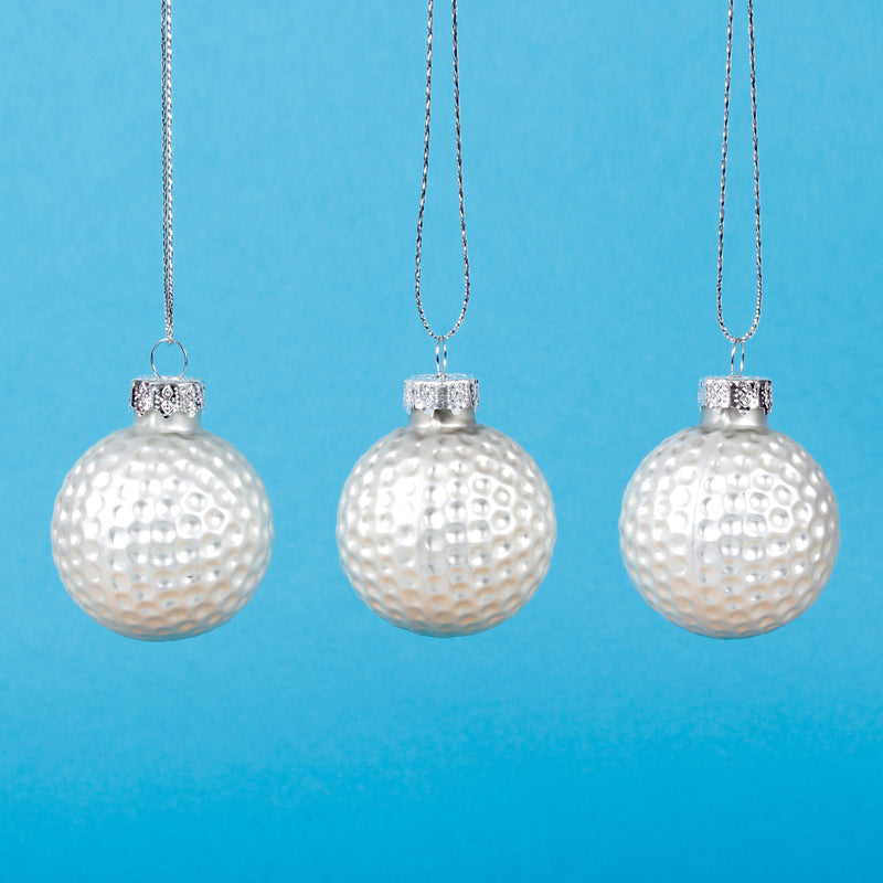 Golf Balls - Set of 3 Hanging Christmas Decorations