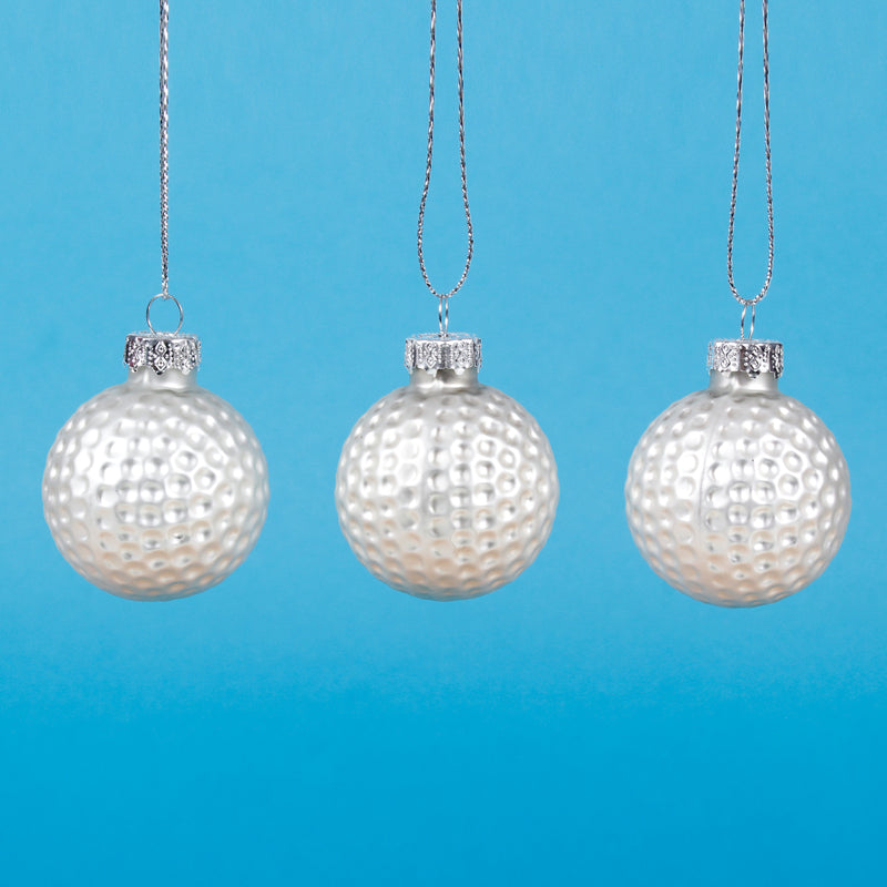 Golf Balls - Set of 3 Hanging Christmas Decorations