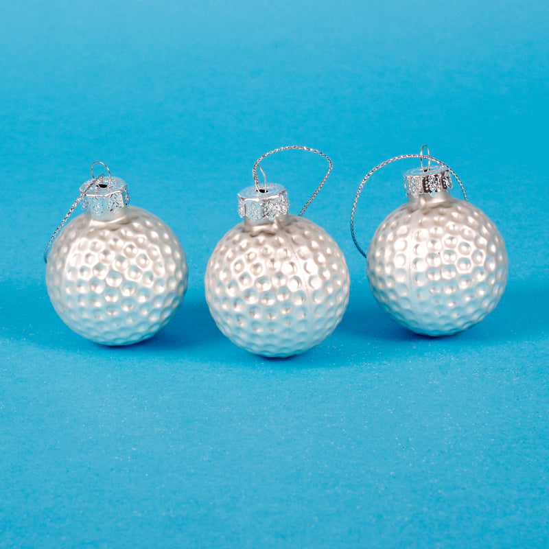 Golf Balls - Set of 3 Hanging Christmas Decorations