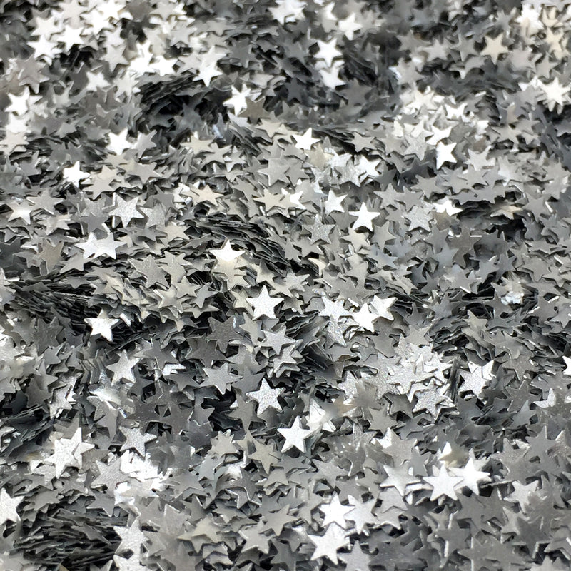 Luxury Silver Glitter Stars Sprinkles (Made to order)