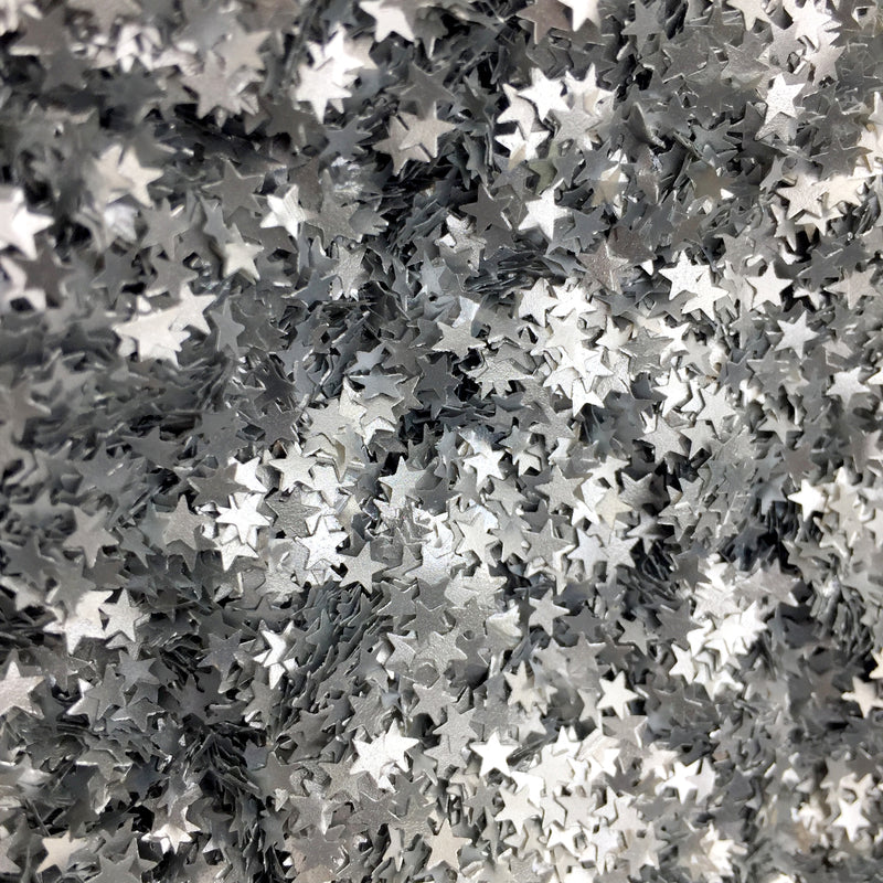 Luxury Silver Glitter Stars Sprinkles (Made to order)