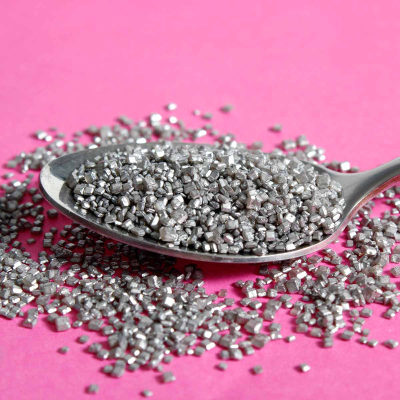 Bulk Bag - Silver Sparkly Sanding Sugar (Best Before 30 Jun 2024)