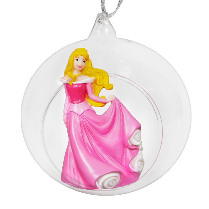 Sleeping Beauty Glass Dome 3D Aurora Shaped Hanging Christmas Decoration Disney Bauble