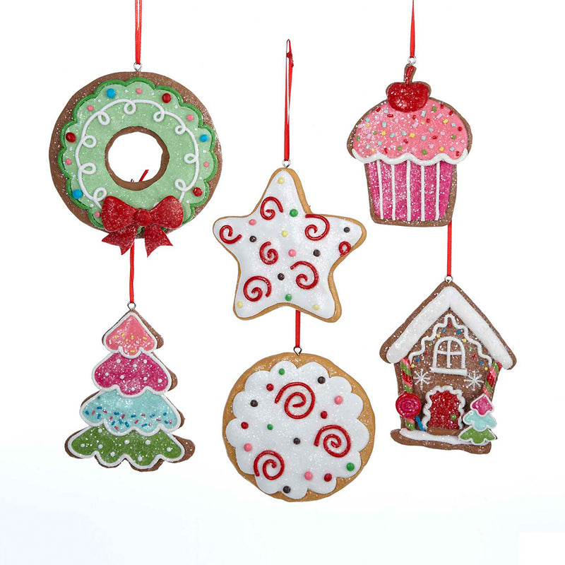 Gingersnap Cookie Ornaments Pack of 6 Hanging Christmas Tree Baubles