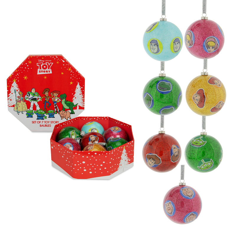 Toy Story 7 Piece Set 3D Shaped Hanging Christmas Tree Decoration Pixar Baubles