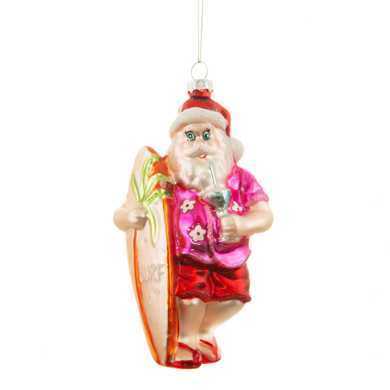 Tropical Santa Shaped Bauble Hanging Decoration Bauble