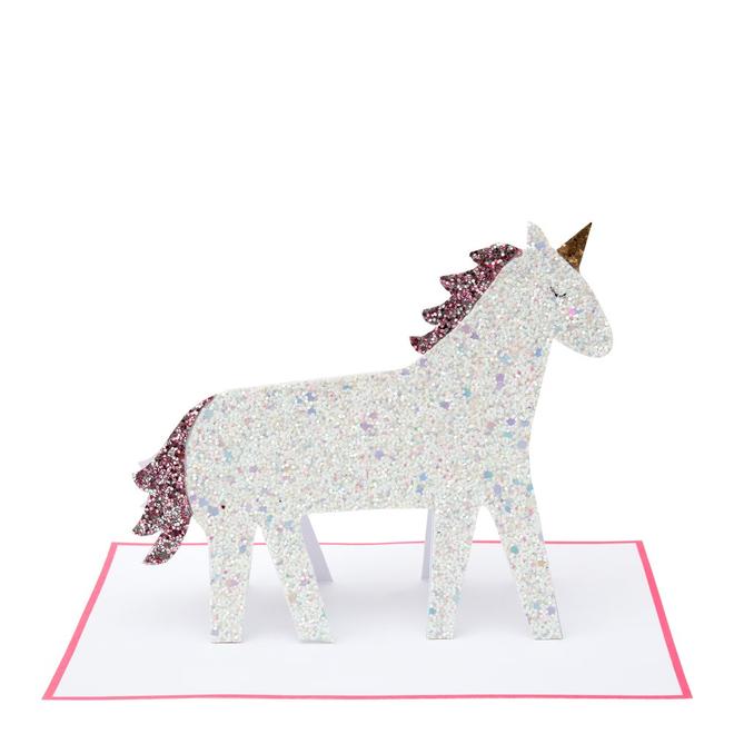 Unicorn Glitter Stand-Up Card