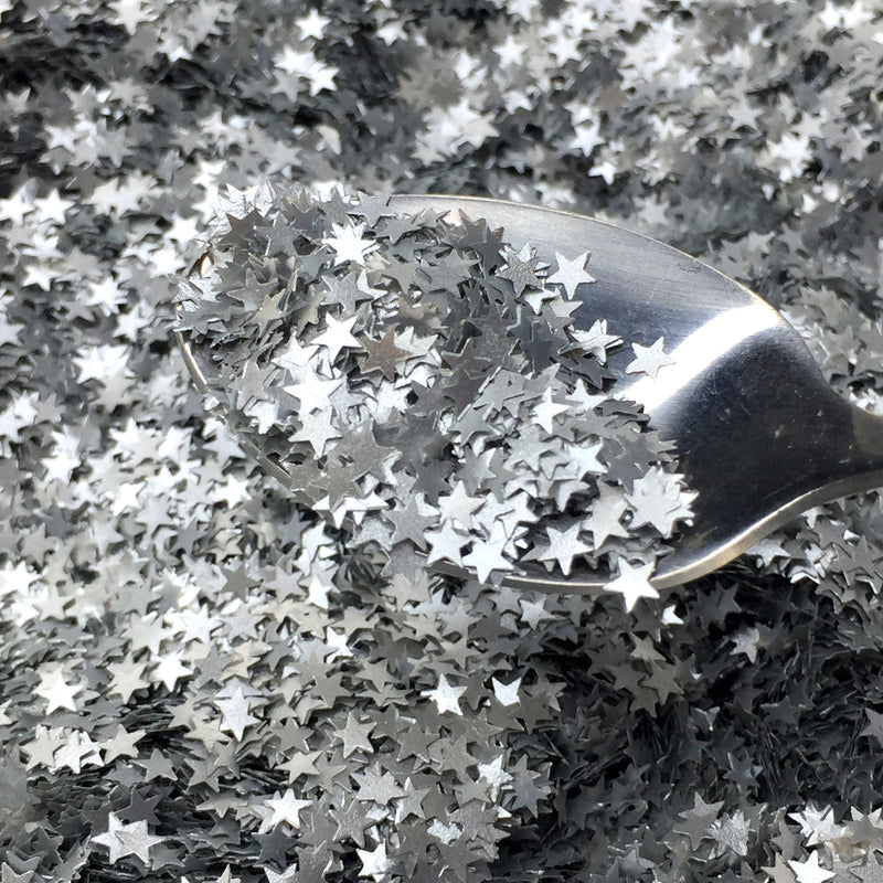 Luxury Silver Glitter Stars Sprinkles (Made to order)