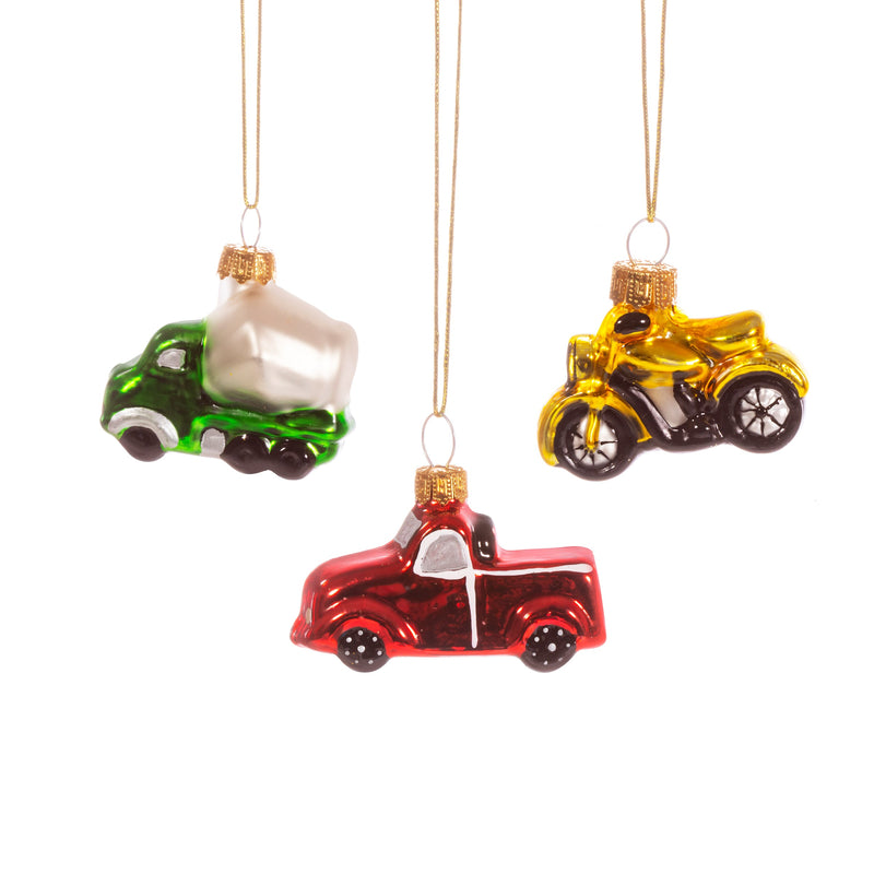 Vehicles Mini Shaped Baubles Set of 3