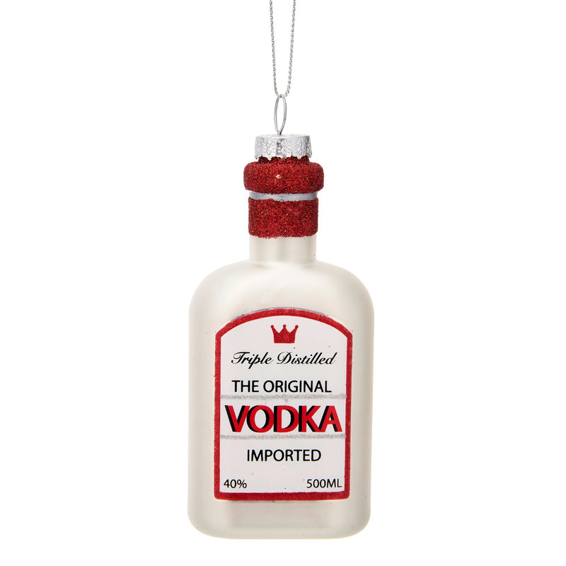 Christmas Cheer Vodka Shaped Bauble Hanging Decoration