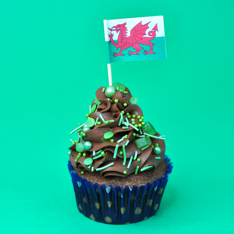 Welsh Flag Cake Topper Pack of 48