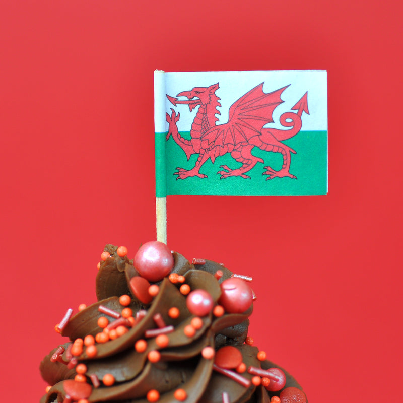 Welsh Flag Cake Topper Pack of 48
