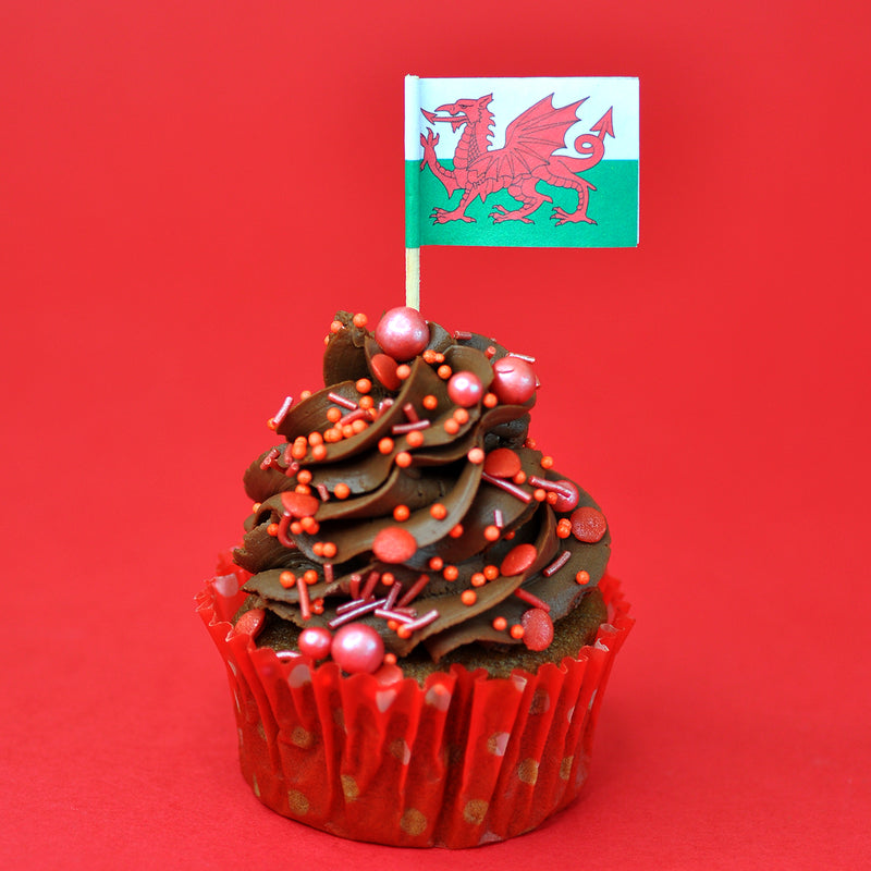 Welsh Flag Cake Topper Pack of 48