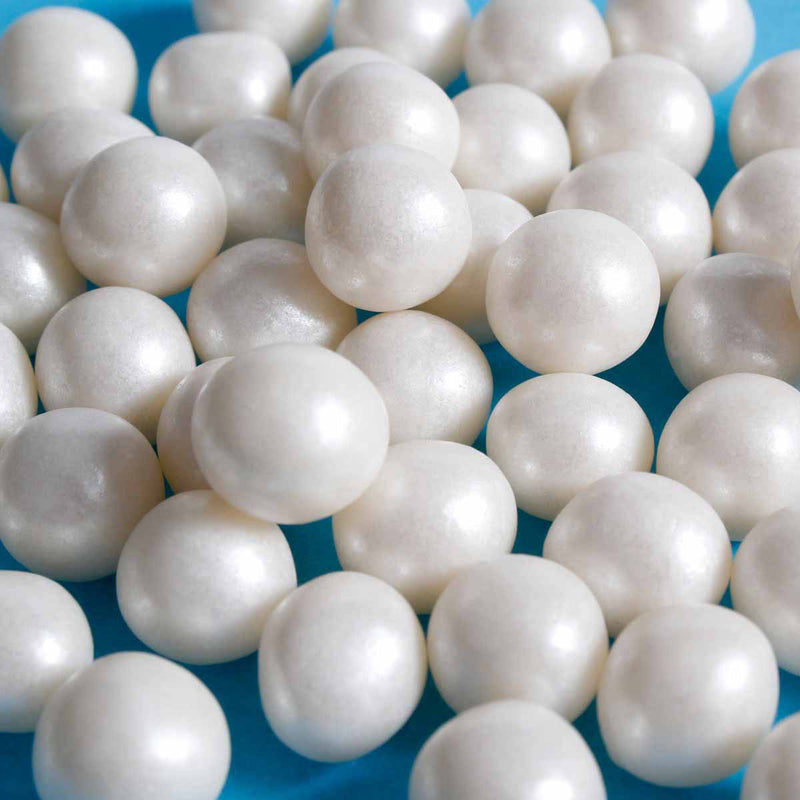 Bulk Bag - White 8mm Edible Pearls (Best Before 30 Jun 2024)