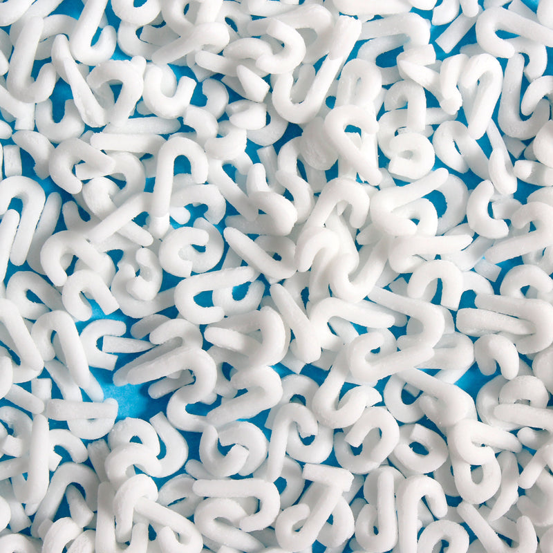 Bulk Bag - White Candy Cane Shapes Christmas Confetti Sprinkles (Best Before 30 Jun 2024)