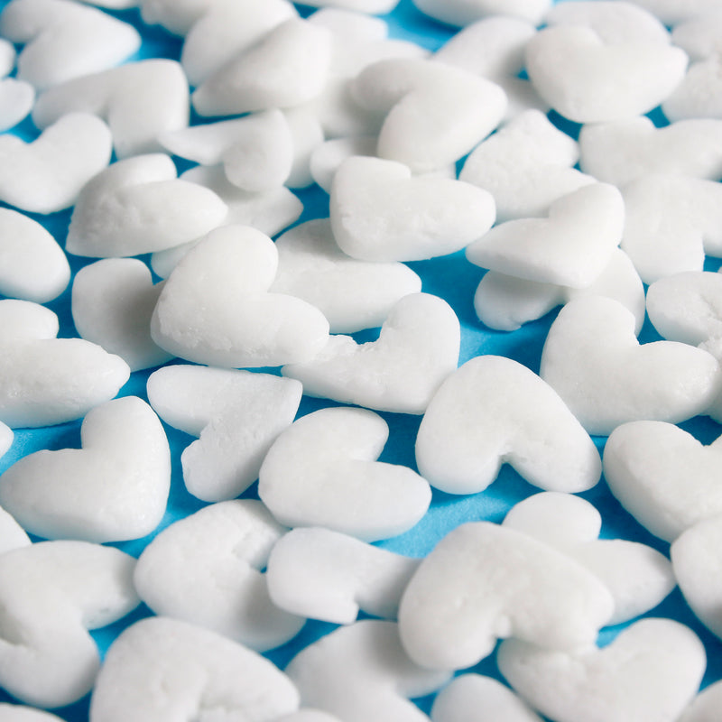 Bulk Bag - White JUMBO Hearts Confetti Cake Sprinkles