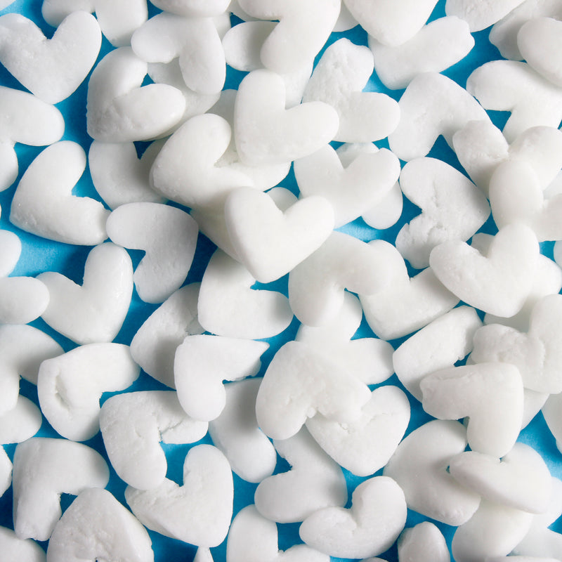 Bulk Bag - White JUMBO Hearts Confetti Cake Sprinkles