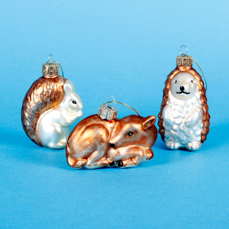 Woodland Creature Baubles - Set of 3