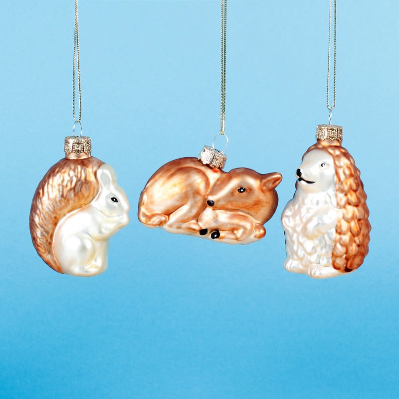 Woodland Creature Baubles - Set of 3