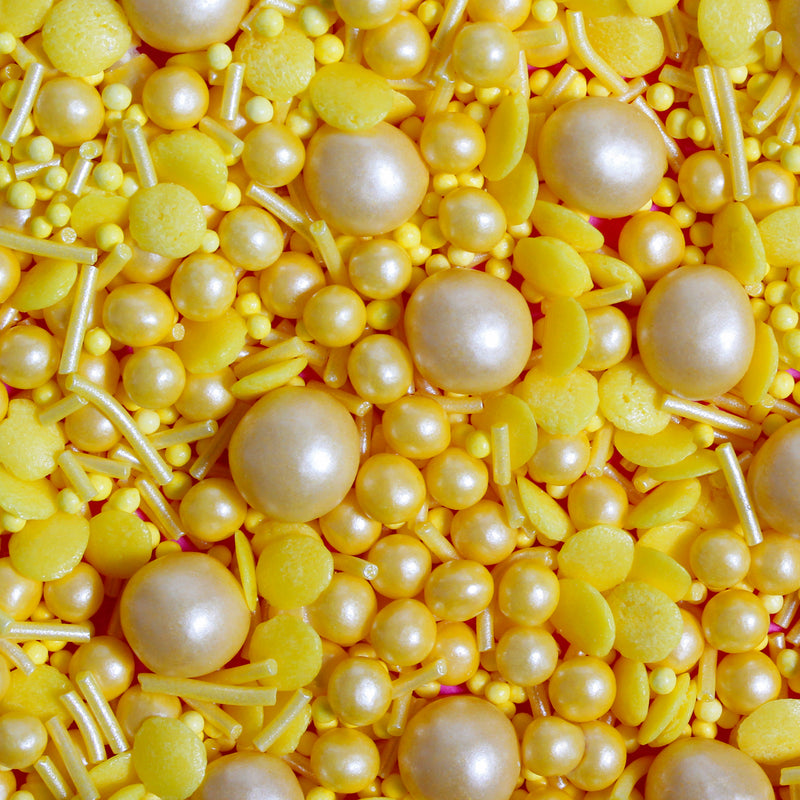SE Si&Moos Yellow Edible Pearls for Cake Decorating Yellow Sugar Pearls  Yellow Pearl Sprinkles for Cake Decorating Yellow Sprinkles Yellow Edible  Cake