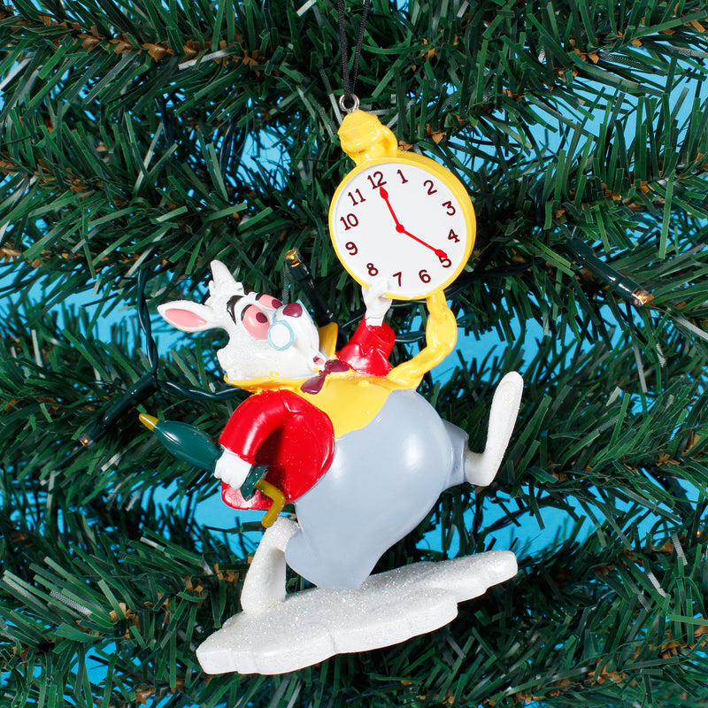 The White Rabbit Alice in Wonderland 3D Shaped Hanging Christmas Tree Decoration Disney Bauble