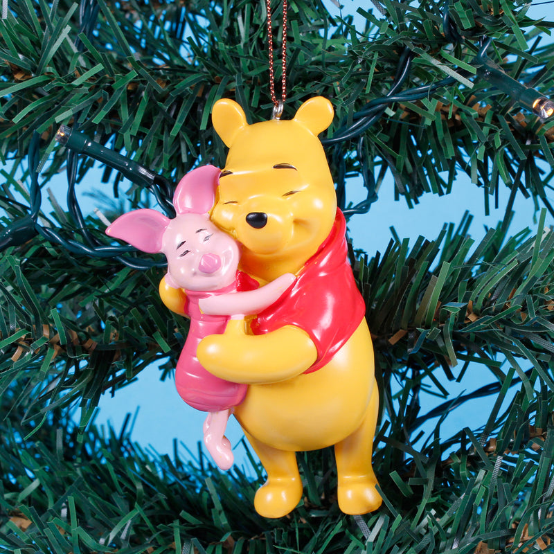 Piglet and Pooh Winnie the Pooh Shaped 3D Resin Hanging Christmas Tree Decoration Disney Bauble