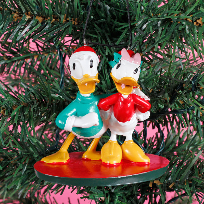 Donald and Daisy 3D Shaped Hanging Christmas Decoration Disney Bauble