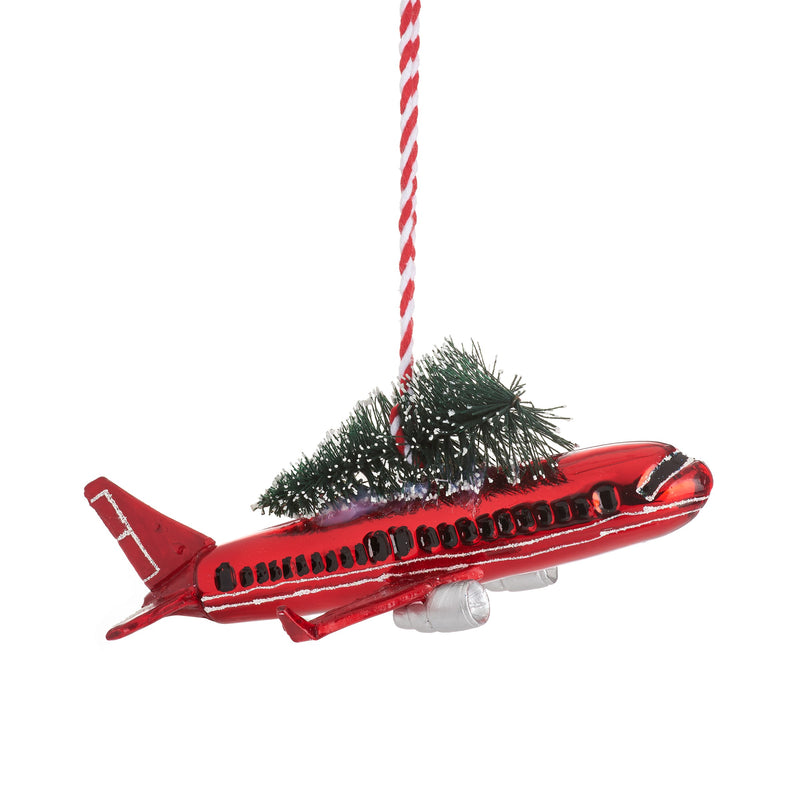 Aeroplane With Tree Hanging Christmas Bauble