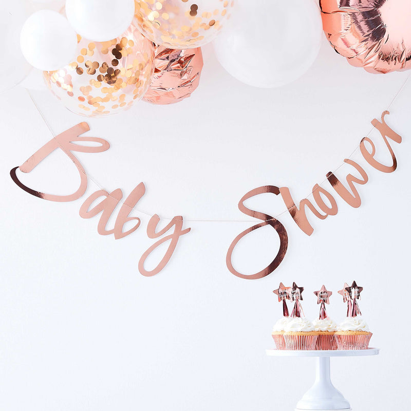 Rose Gold Baby Shower Bunting 1.5 Metres