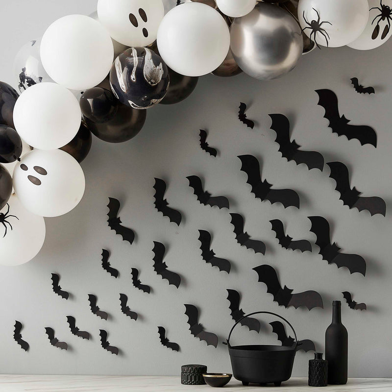 Halloween Bat Wall Decorations Pack of 30