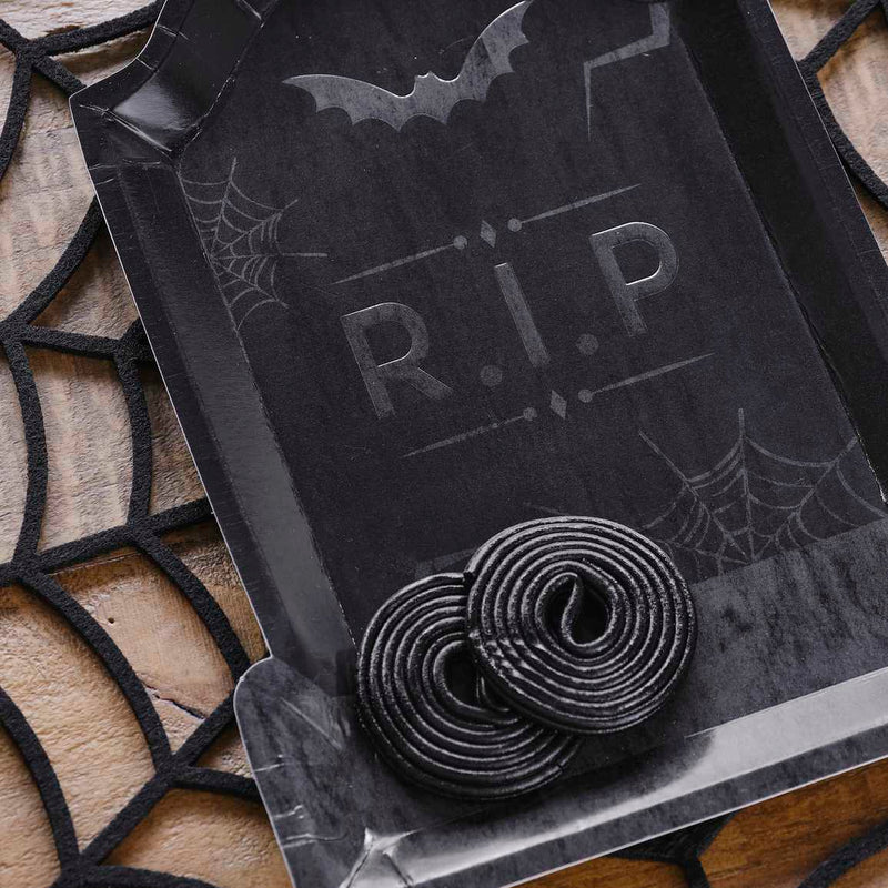 Embossed Tombstone Paper Halloween Plates Pack of 8
