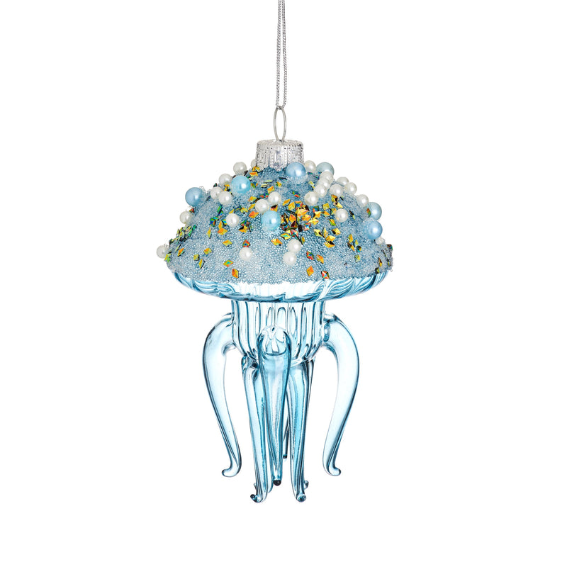 Blue Jellyfish Hanging Christmas Bauble