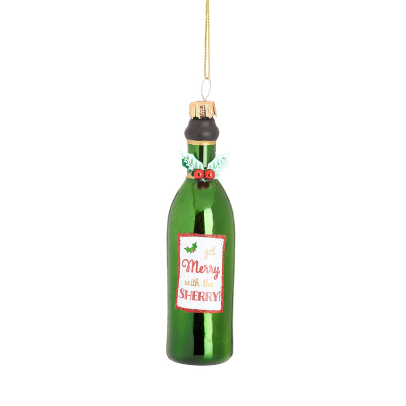 Sherry Bottle Shaped Hanging Christmas Bauble