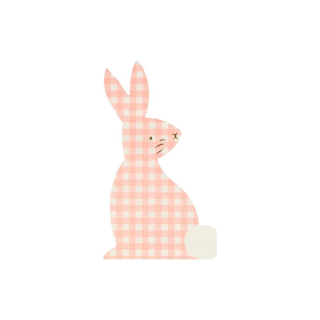 Gingham Spring Bunny Napkins Pack of 16 in 4 Colours