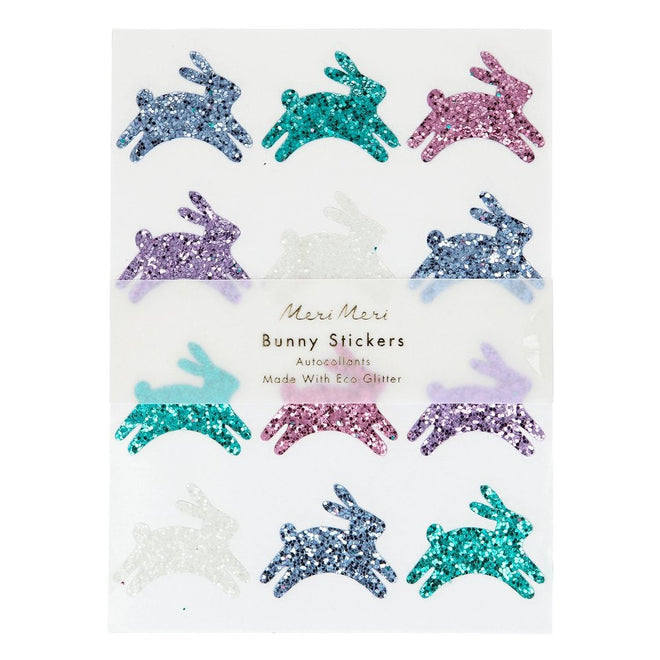 Glitter Bunny Sticker Sheets Pack of 8 Sheets