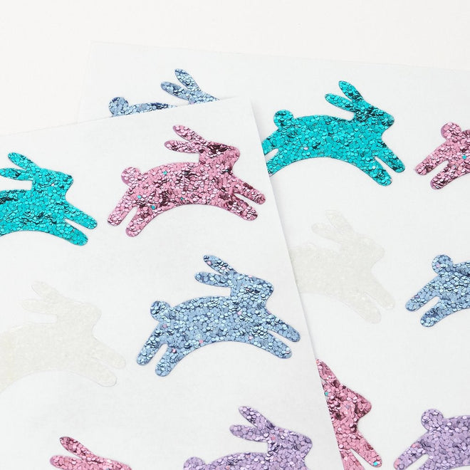 Glitter Bunny Sticker Sheets Pack of 8 Sheets