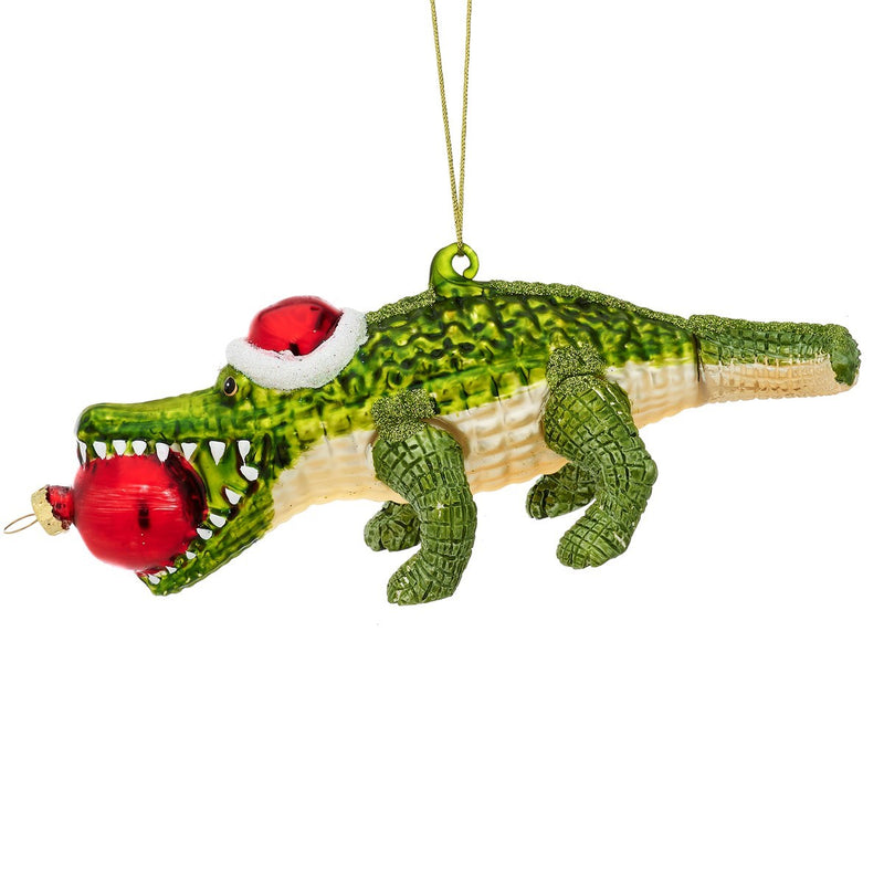 Christmas Alligator Hanging Bauble
