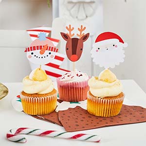 Festive Friends Food Picks Cupcake Toppers 12 Pack
