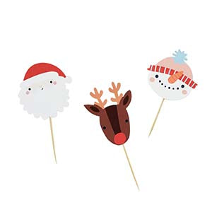 Festive Friends Food Picks Cupcake Toppers 12 Pack