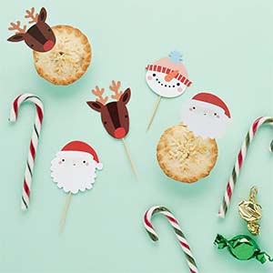Festive Friends Food Picks Cupcake Toppers 12 Pack