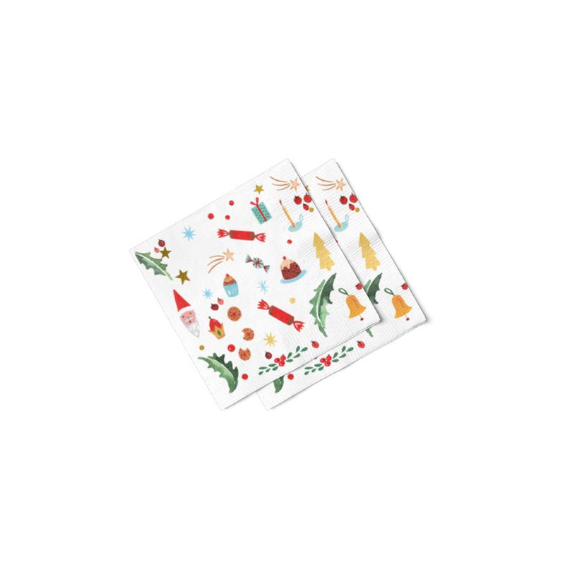 Festive Motif Christmas Napkins Pack of 20