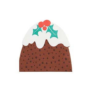 Christmas Pudding Shaped Napkins Pack of 16