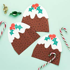 Christmas Pudding Shaped Napkins Pack of 16