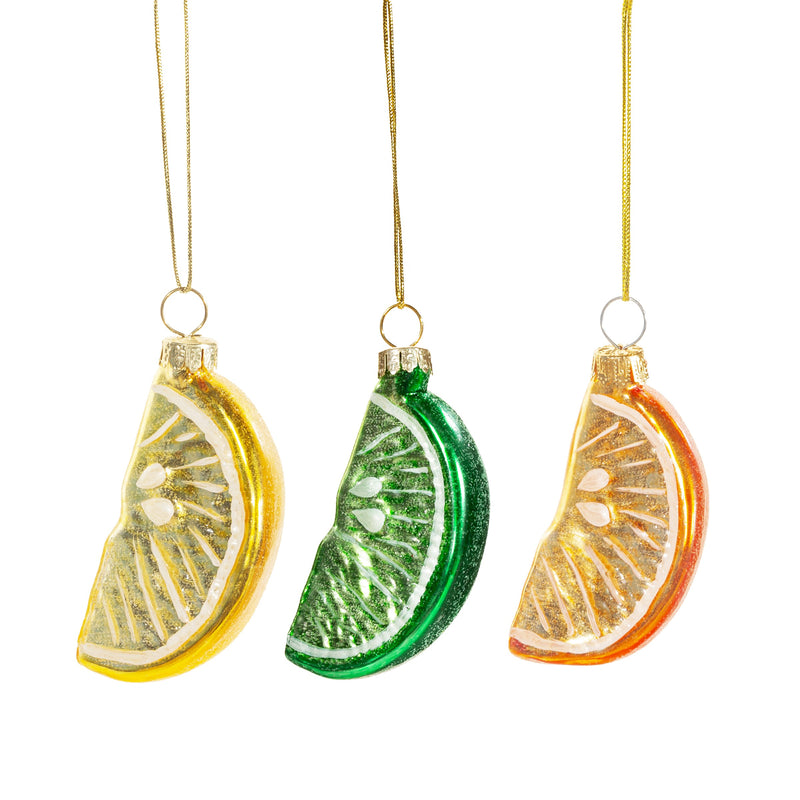 Citrus Wedge - Set of 3 Hanging Christmas Decorations